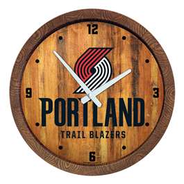 Portland Trail Blazers: Logo - "Faux" Barrel Top Clock