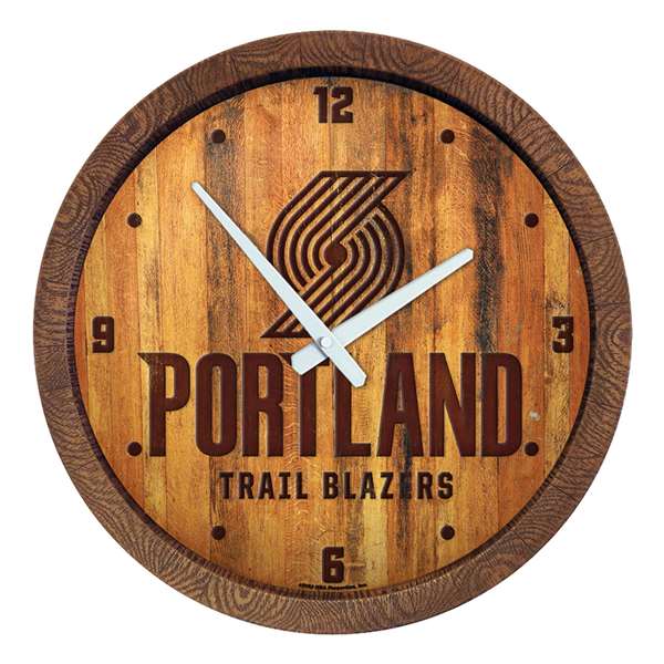 Portland Trail Blazers: Logo - "Faux" Barrel Top Clock