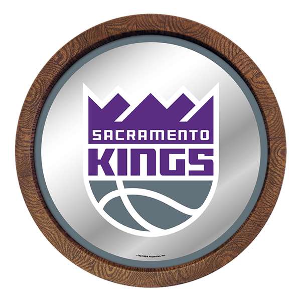 Sacramento Kings: "Faux" Barrel Top Mirrored Wall Sign