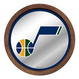 Utah Jazz: "Faux" Barrel Top Mirrored Wall Sign