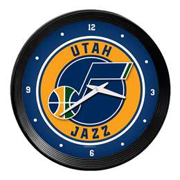 Utah Jazz: Ribbed Frame Wall Clock