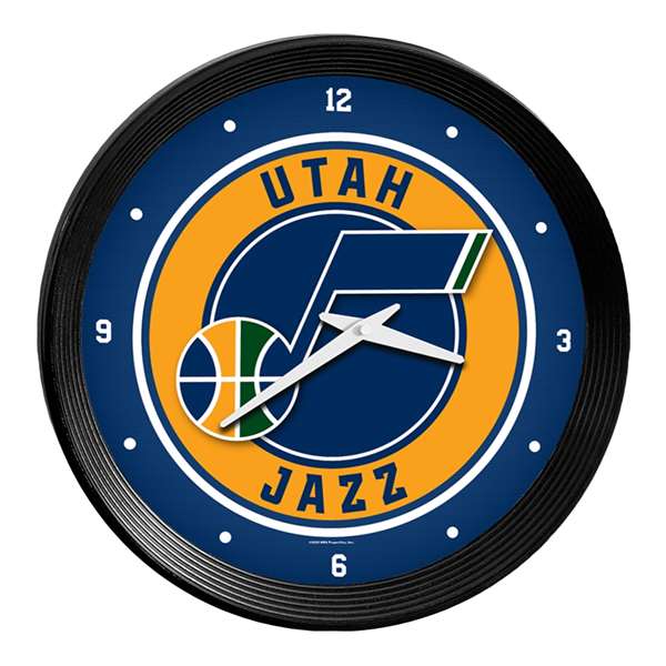 Utah Jazz: Ribbed Frame Wall Clock