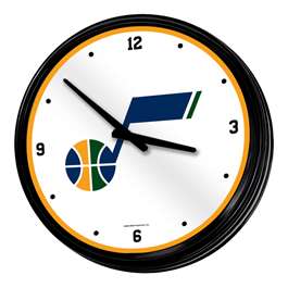 Utah Jazz: Retro Lighted Wall Clock