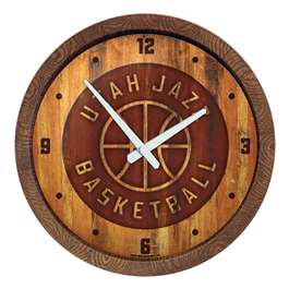 Utah Jazz: Logo - "Faux" Barrel Top Clock