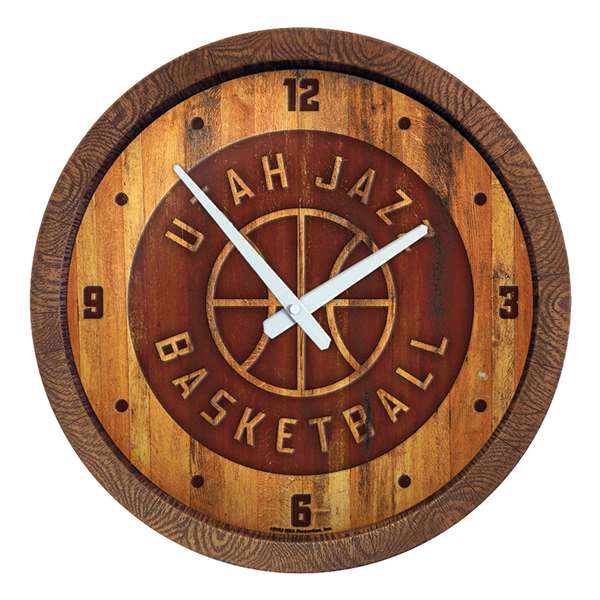 Utah Jazz: Logo - "Faux" Barrel Top Clock