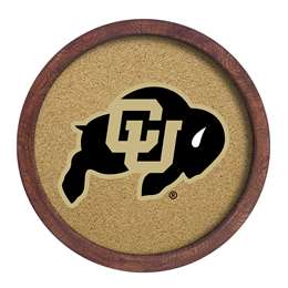 Colorado Buffaloes: "Faux" Barrel Framed Cork Board  