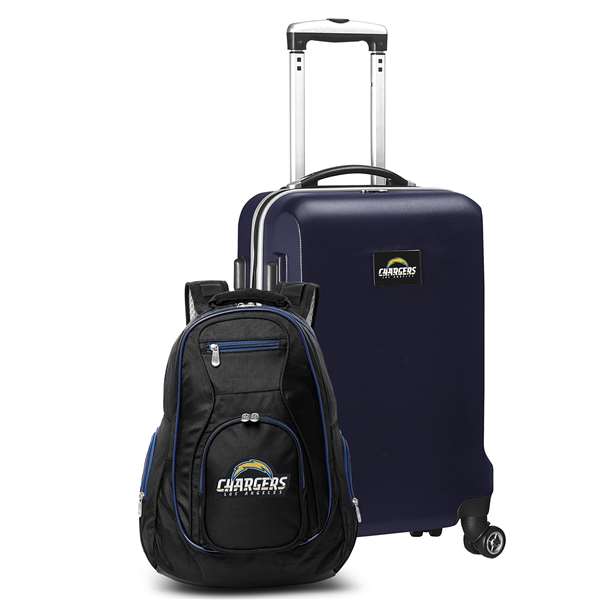 Los Angeles Chargers Deluxe 2 Piece Backpack & Carry-On Set L104