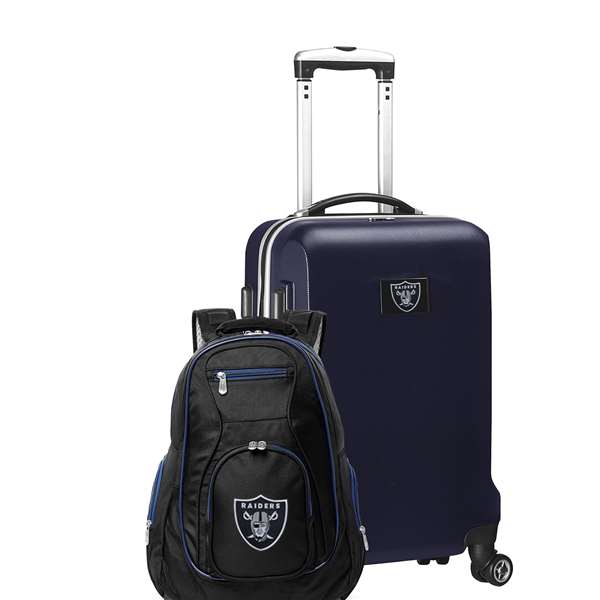 Las Vegas Raiders Deluxe 2 Piece Backpack & Carry-On Set L104