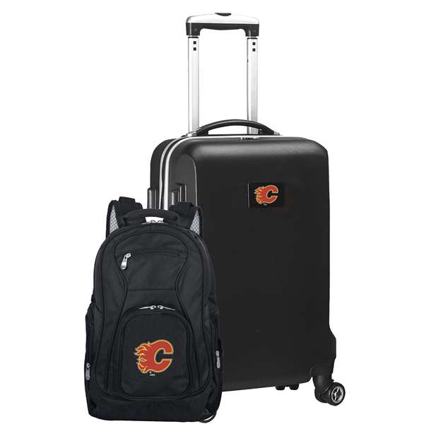 Calgary Flames  Deluxe 2 Piece Backpack & Carry-On Set L104