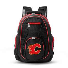 Calgary Flames  19" Premium Backpack W/ Colored Trim L708