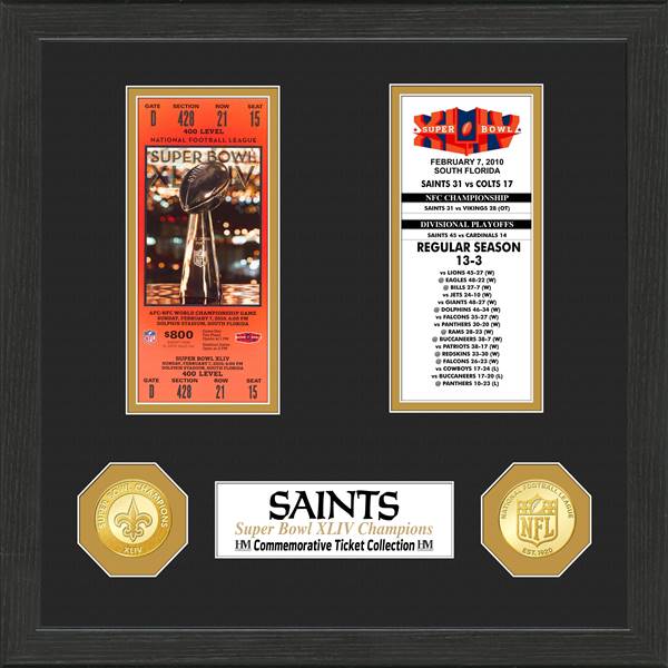New Orleans Saints Super Bowl Championship Ticket Collection  