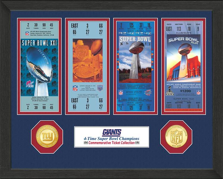 New York Giants Super Bowl Championship Ticket Collection  
