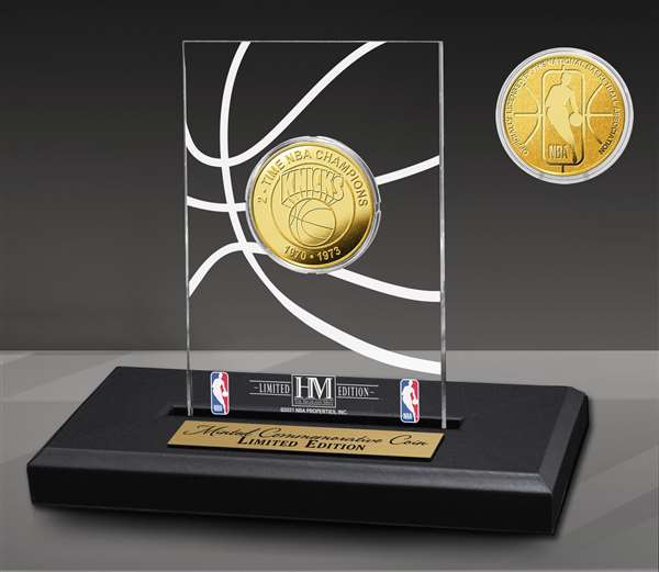 New York Knicks NBA Champions Gold Coin Acrylic Desk Top  