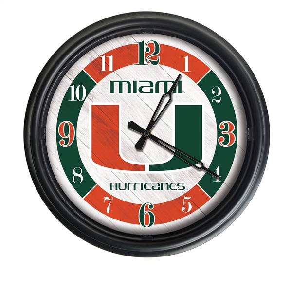 Miami (FL) Indoor/Outdoor LED Wall Clock 14 inch