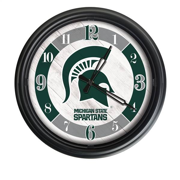 Michigan State Indoor/Outdoor LED Wall Clock 14 inch