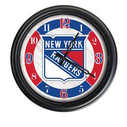 New York Rangers Indoor/Outdoor LED Wall Clock 14 inch