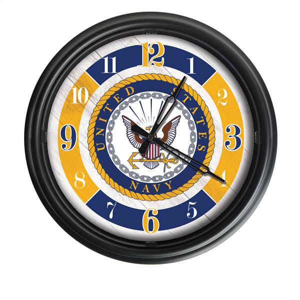 United States Navy Indoor/Outdoor LED Wall Clock 14 inch