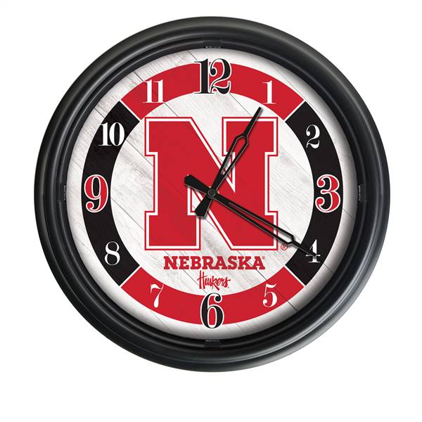 Nebraska Indoor/Outdoor LED Wall Clock 14 inch