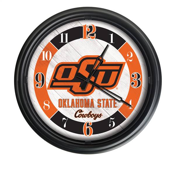 Oklahoma State Indoor/Outdoor LED Wall Clock 14 inch