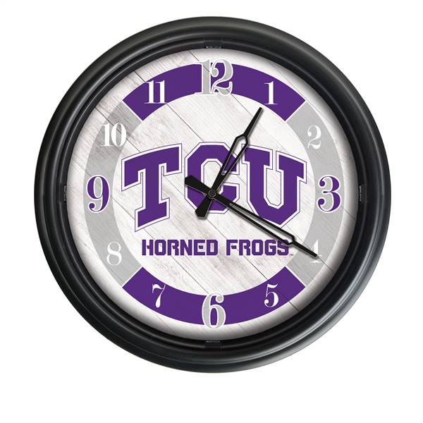 Texas Christian Indoor/Outdoor LED Wall Clock 14 inch