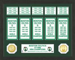 Boston Celtics NBA Champions Bronze Coin Banner Collection    