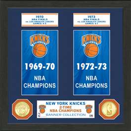 New York Knicks NBA Champions Bronze Coin Banner Collection  