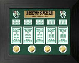 Boston Celtics 17-Time NBA Champions Deluxe Gold Coin & Banner Collection  