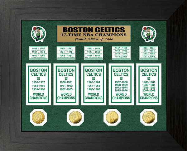 Boston Celtics 17-Time NBA Champions Deluxe Gold Coin & Banner Collection  