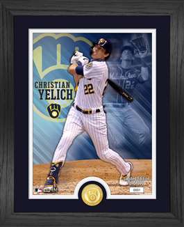 Christian Yelich Brewers Bronze Coin Photo Mint  