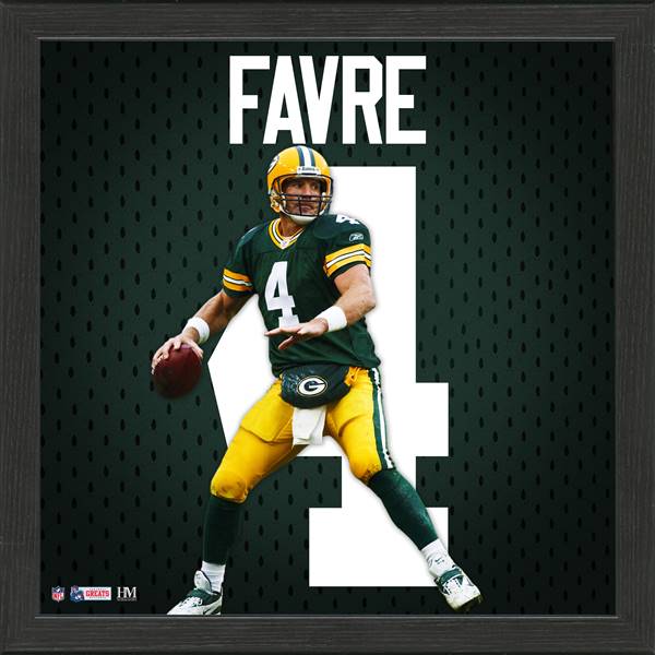 Brett Favre Green Bay Packers Impact Jersey Frame    