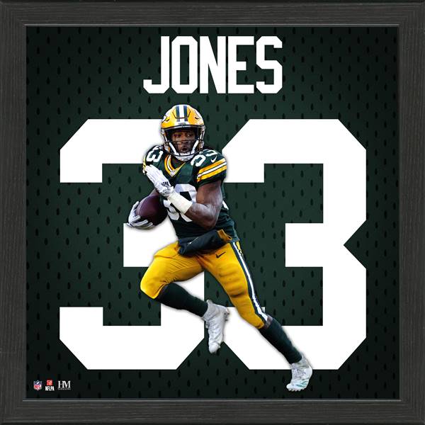 Aaron Jones Green Bay Packers NFL Impact Jersey Frame