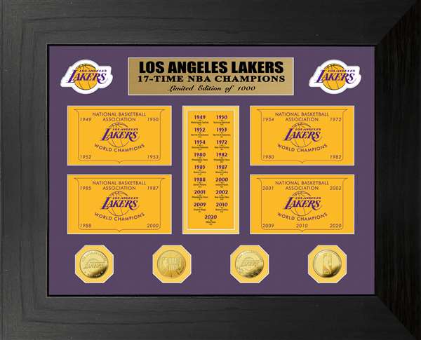 Los Angeles Lakers NBA Champions Gold Coin Deluxe Banner Collection  