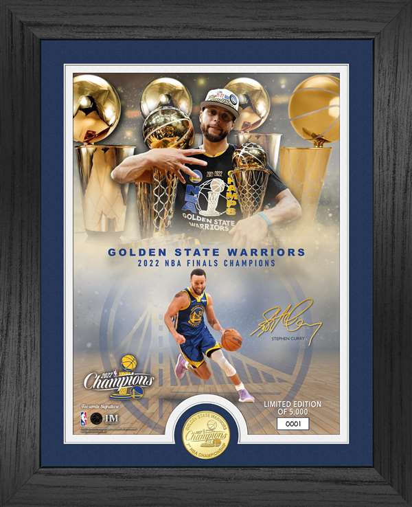 Steph Curry Warriors 2022 NBA Finals Champions Trophy Bronze Coin Photo Mint  