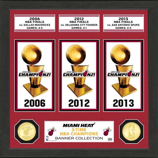 Miami Heat Champions Banner Bronze Coin Photo Mint  