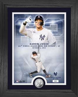 Aaron Judge A.L. Single Season Home Run Record 62 Silver Coin Legends Photo Mint  