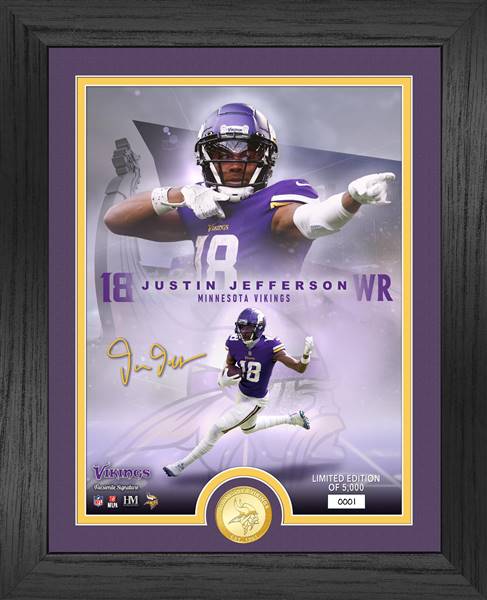 Minnesota Vikings Justin Jefferson NFL Legends Bronze Coin Photo Mint  