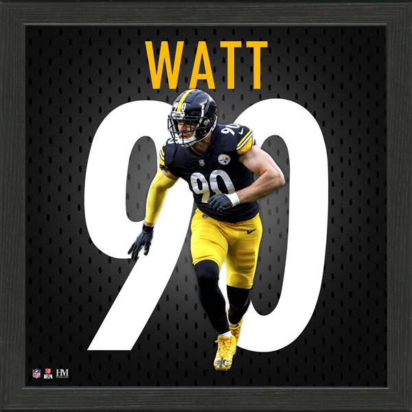 J Watt Pittsburgh Steelers NFL Impact Jersey Frame    