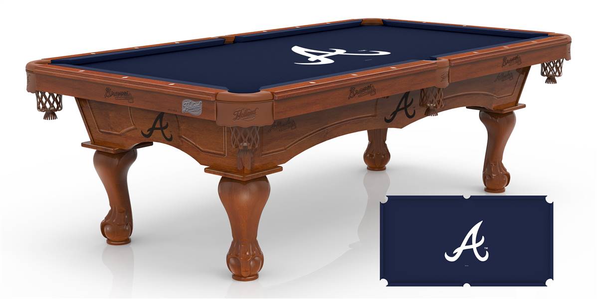 Atlanta Braves 8ft Pool Table with a Chardonnay Finish