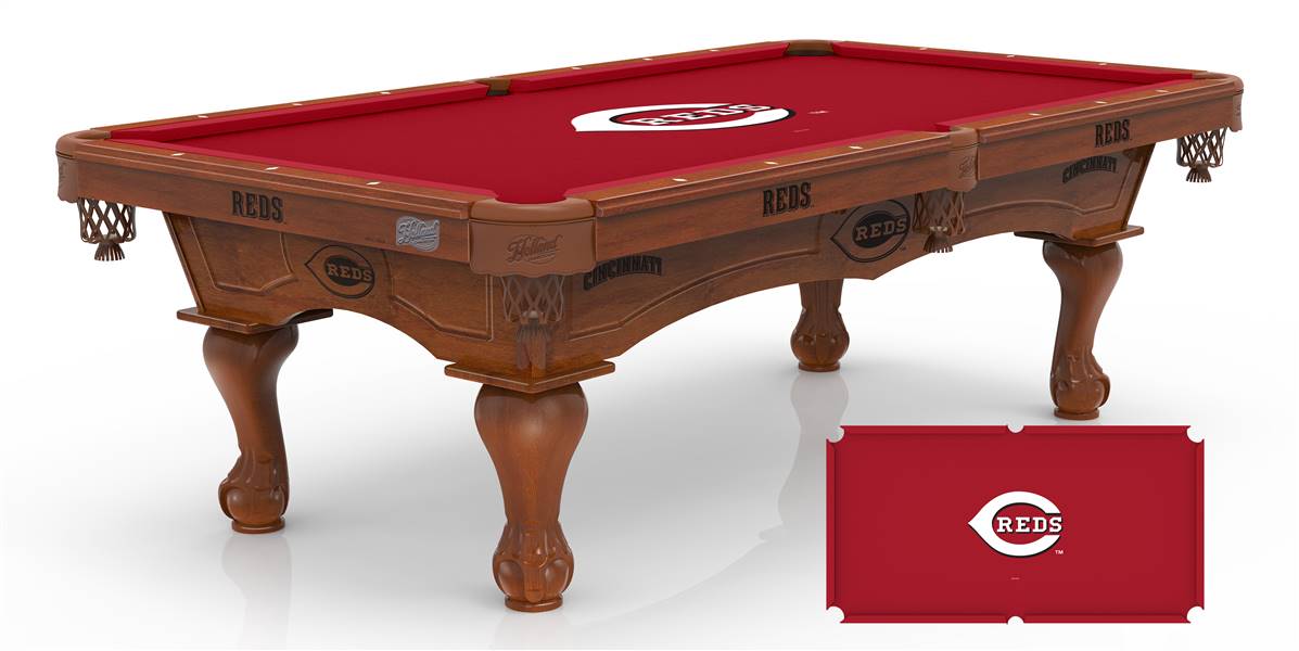 Cincinnati Reds 8ft Pool Table with a Chardonnay Finish