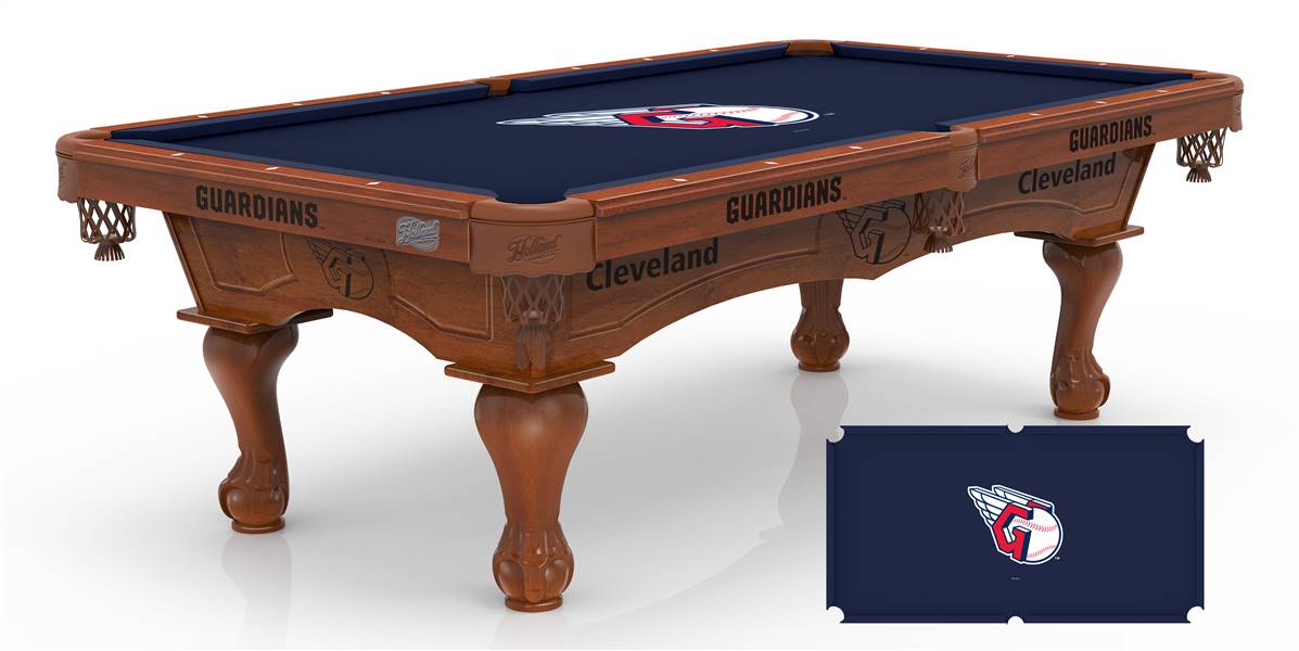 Cleveland Guardians 8ft Pool Table with a Chardonnay Finish