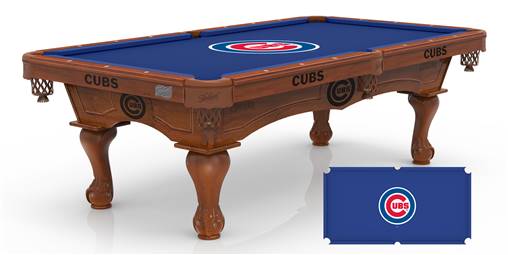 Chicago Cubs 8ft Pool Table with a Chardonnay Finish