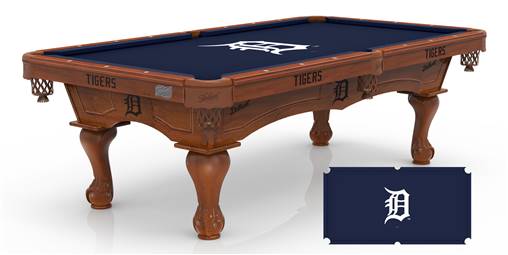 Detroit Tigers 8ft Pool Table with a Chardonnay Finish