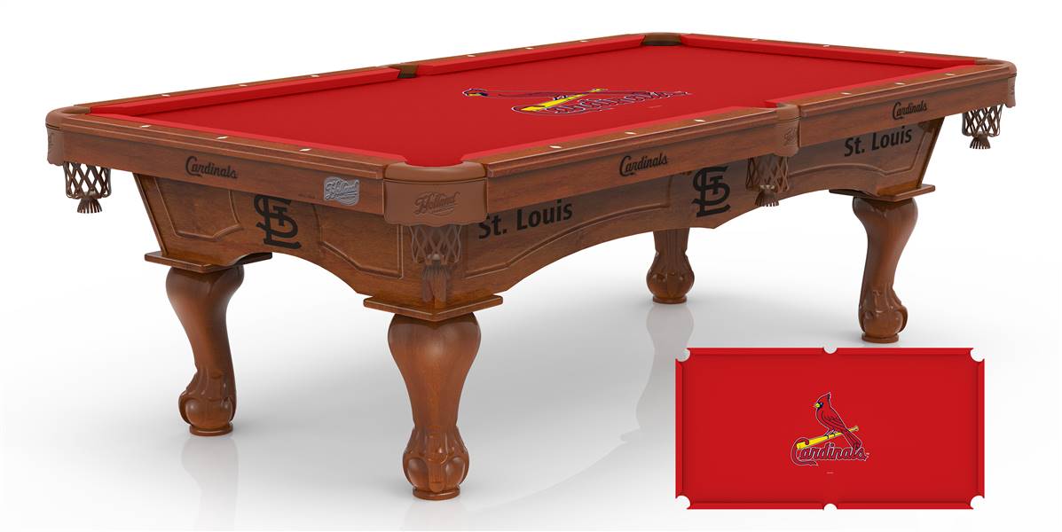 St. Louis Cardinals 8ft Pool Table with a Chardonnay Finish