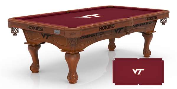 Virginia Tech University 8 ft. Pool Table with a Chardonnay Finish - Free Professional Installation