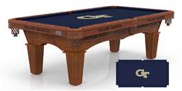 Georgia Tech 8 ft. Pool Table with a Chardonnay Finish - Free Professional Installation
