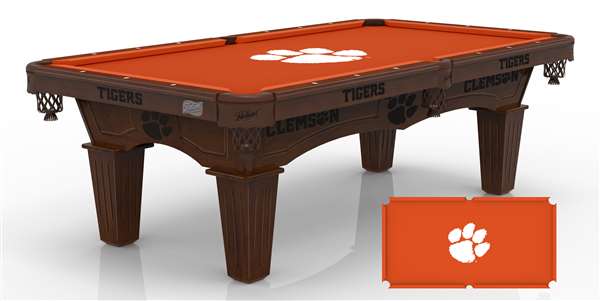 Clemson University 8 ft. Pool Table with a Navajo Finish - Free Professional Installation