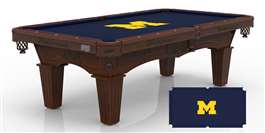 University of Michigan 8 ft. Pool Table with a Navajo Finish - Free Professional Installation
