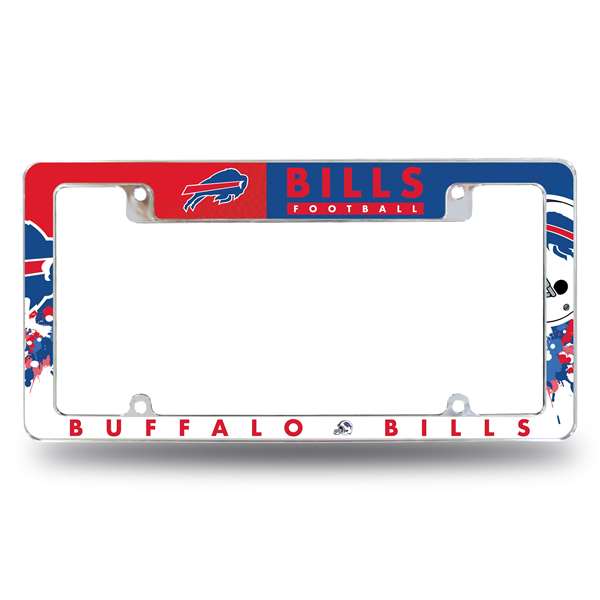 Buffalo Bills Primary 12" x 6" Chrome All Over Automotive License Plate Frame for Car/Truck/SUV    