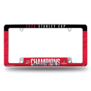 Carolina Hurricanes 2026 Stanley Cup Champions 12" x 6" Chrome All Over Automotive License Plate Frame  