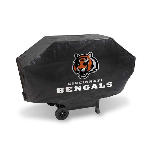 Cincinnati Bengals Black Deluxe Vinyl Grill Cover - 68" Wide/Heavy Duty/Velcro Staps    